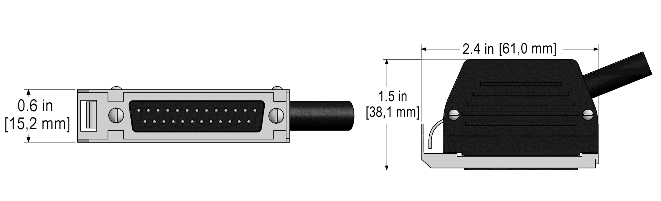 A line drawing showing the diameter and length of a CTC CK-C4 vibration sensor connector.