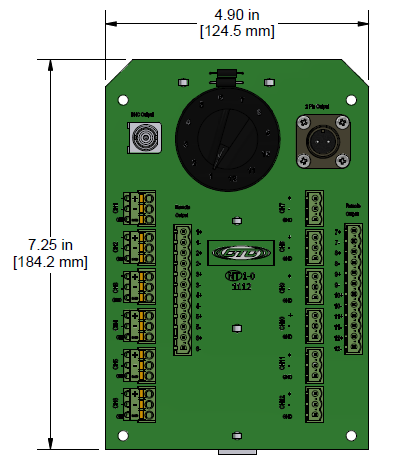 A drawing showing the dimensions of a CTC JB909 industrial enclosure.