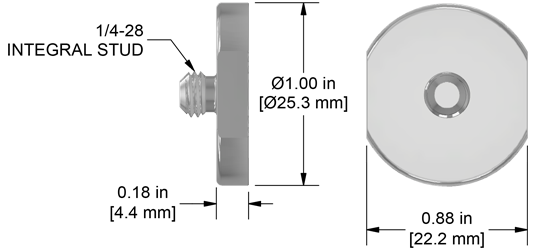 A drawing showing the dimensions of a CTC MH101-1B mounting hardware for industrial condition monitoring sensors.
