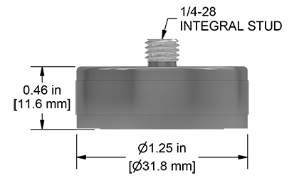 A drawing showing the dimensions of a CTC MH104-1B mounting hardware for industrial condition monitoring sensors.