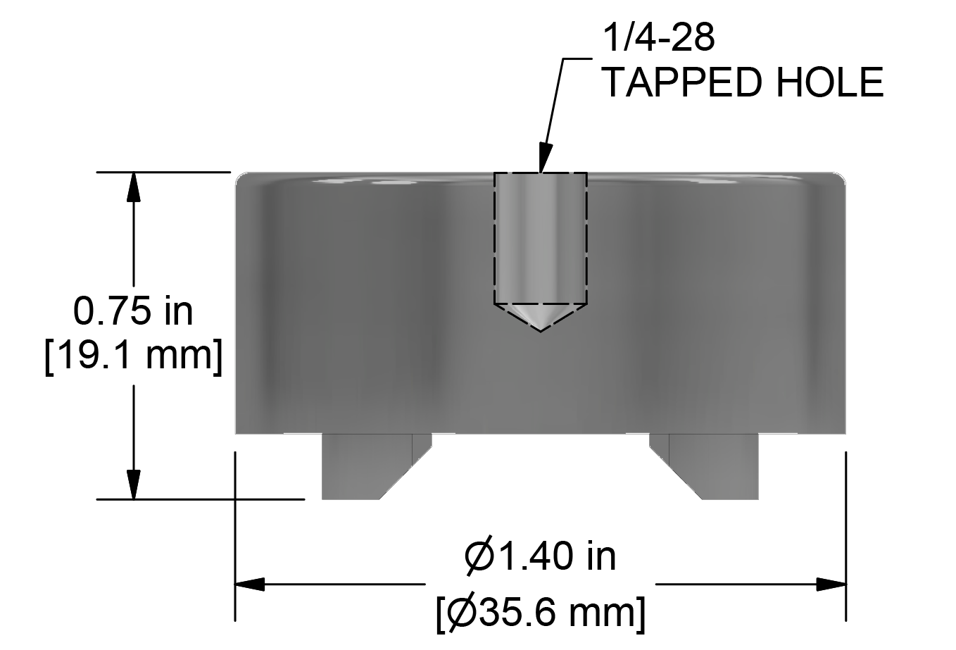 A drawing showing the dimensions of a CTC MH114-3B mounting hardware for industrial condition monitoring sensors.