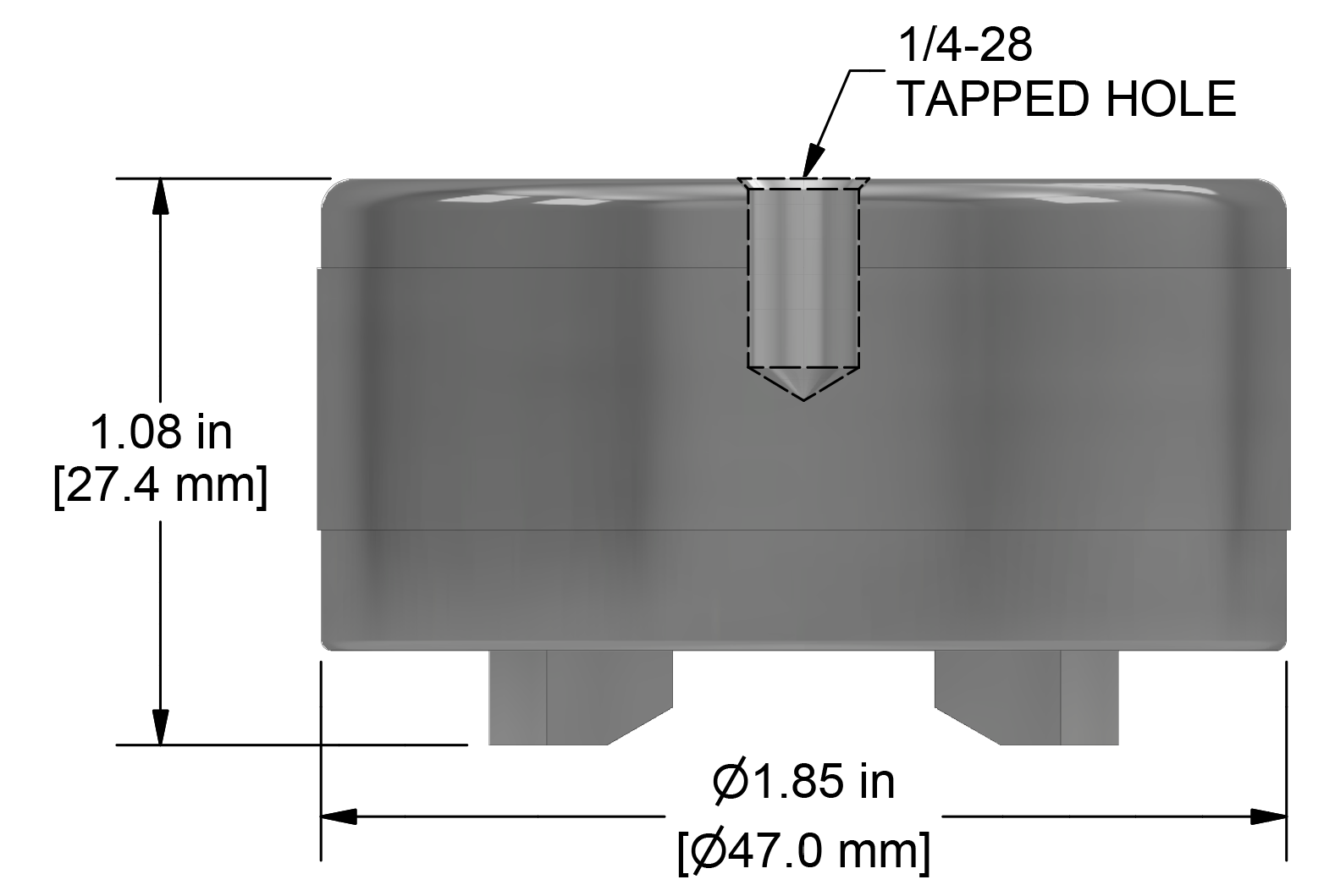 A drawing showing the dimensions of a CTC MH115-2B mounting hardware for industrial condition monitoring sensors.