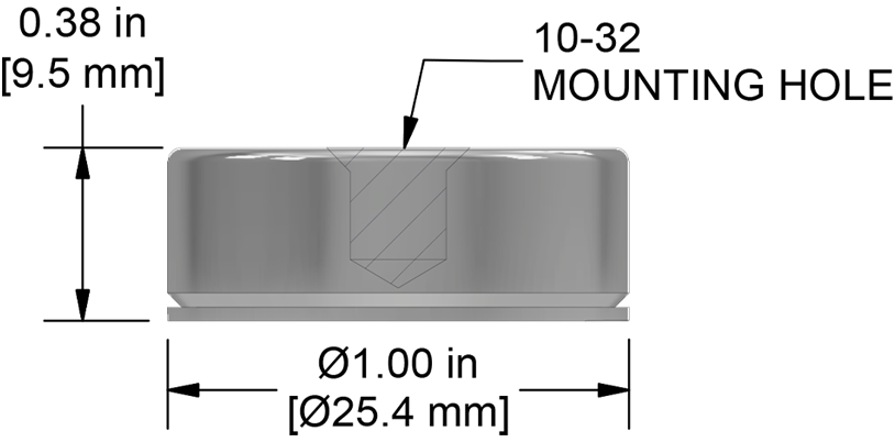 A drawing showing the dimensions of a CTC MH130-2A mounting hardware for industrial condition monitoring sensors.