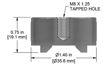 A drawing showing the dimensions of a CTC MH142-1A mounting hardware for industrial condition monitoring sensors.