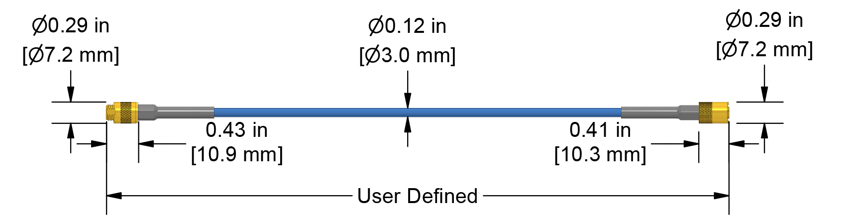 A dimension drawing of a CTC PRO Line DC100930 proximity probe.