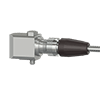 A render of a CTC Q3R grounded connector on a generic side exit industrial accelerometer.