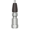 A render of a CTC Q3R grounded connector on a generic top exit industrial accelerometer.