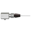 A generic, non-engraved CTC AC119 industrial biaxial accelerometer attached to an assembled CK-A3R connector kit.