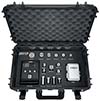 A photograph of a DISPKIT5002 black carrying case open to show CTC vibration analysis hardware secured in a foam insert.