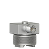 A mini CTC triaxial vibration sensor mounted on a MH114-3B two rail magnet mounting base.