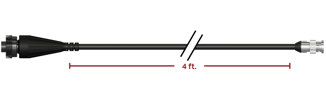 A render of CTC CB103-D2C-004-F cable and connector assembly.