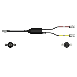 A render of a CTC CMX2272 data collector adapter with red and yellow heat shrinks.