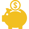 Piggy Bank and Coin Icon