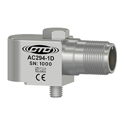 A render of a CTC AC294-1D compact side exit vibration sensor equivalent to Emersion/CSI A0710GP