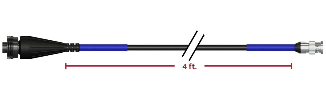 A render of CTC  CB103-D2C-004-F-BB cable and connector assembly.