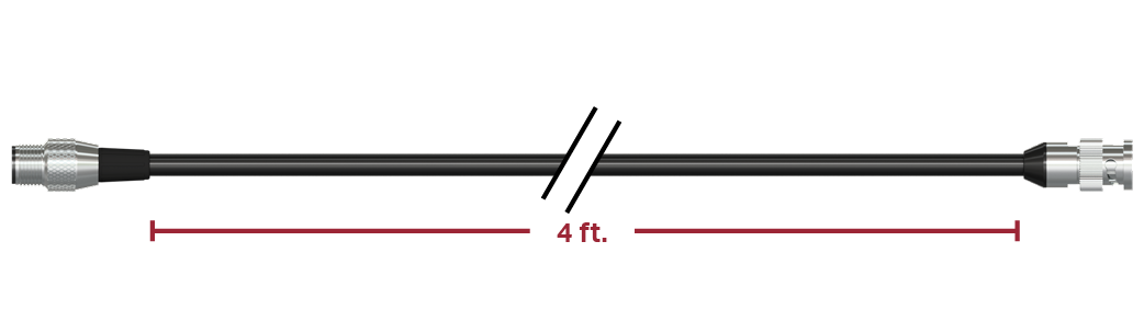 A render of CTC CB103-C585-004-F cable and connector assembly.