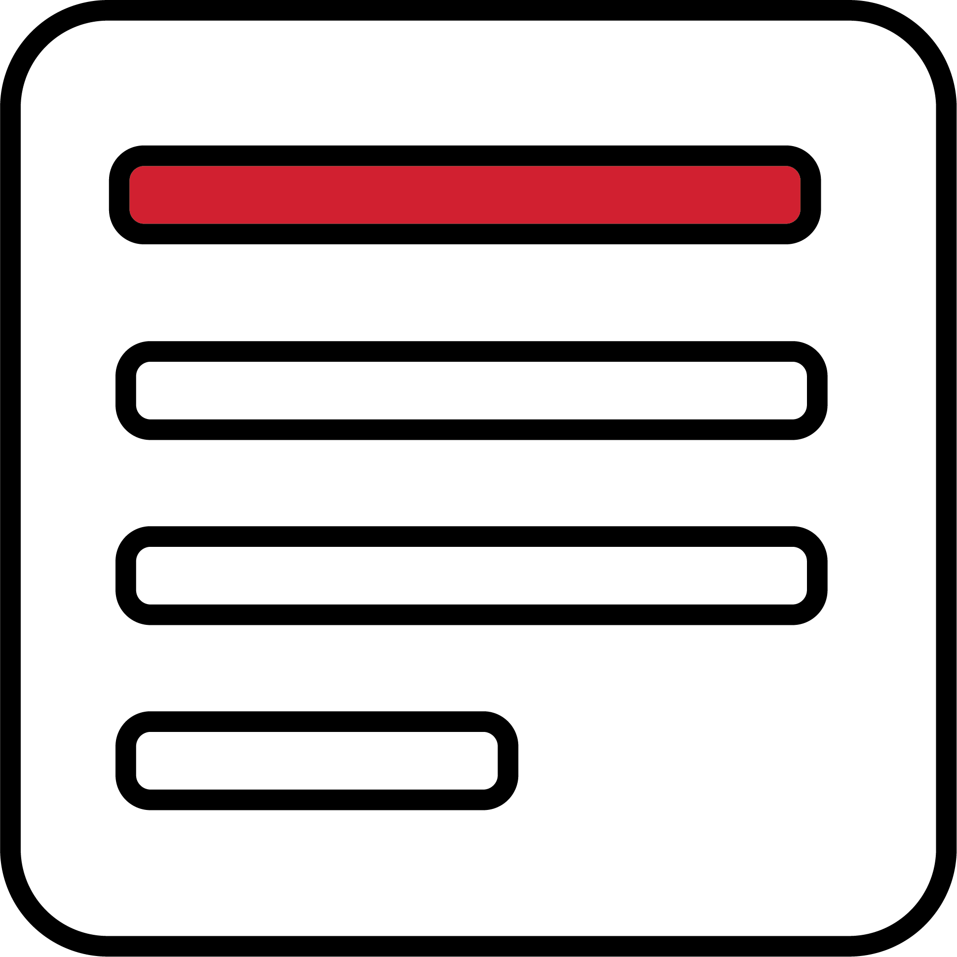 red and black purchase order icon
