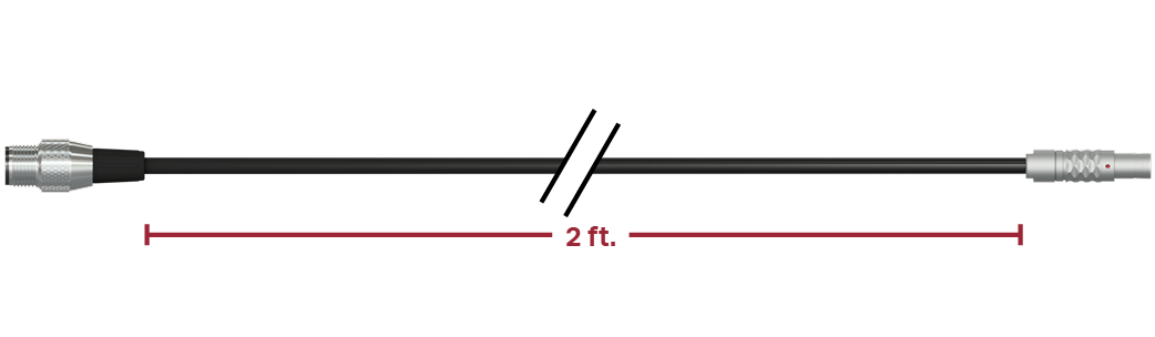 A render of CTC CB110-C566-002-C330 cable and connector assembly.