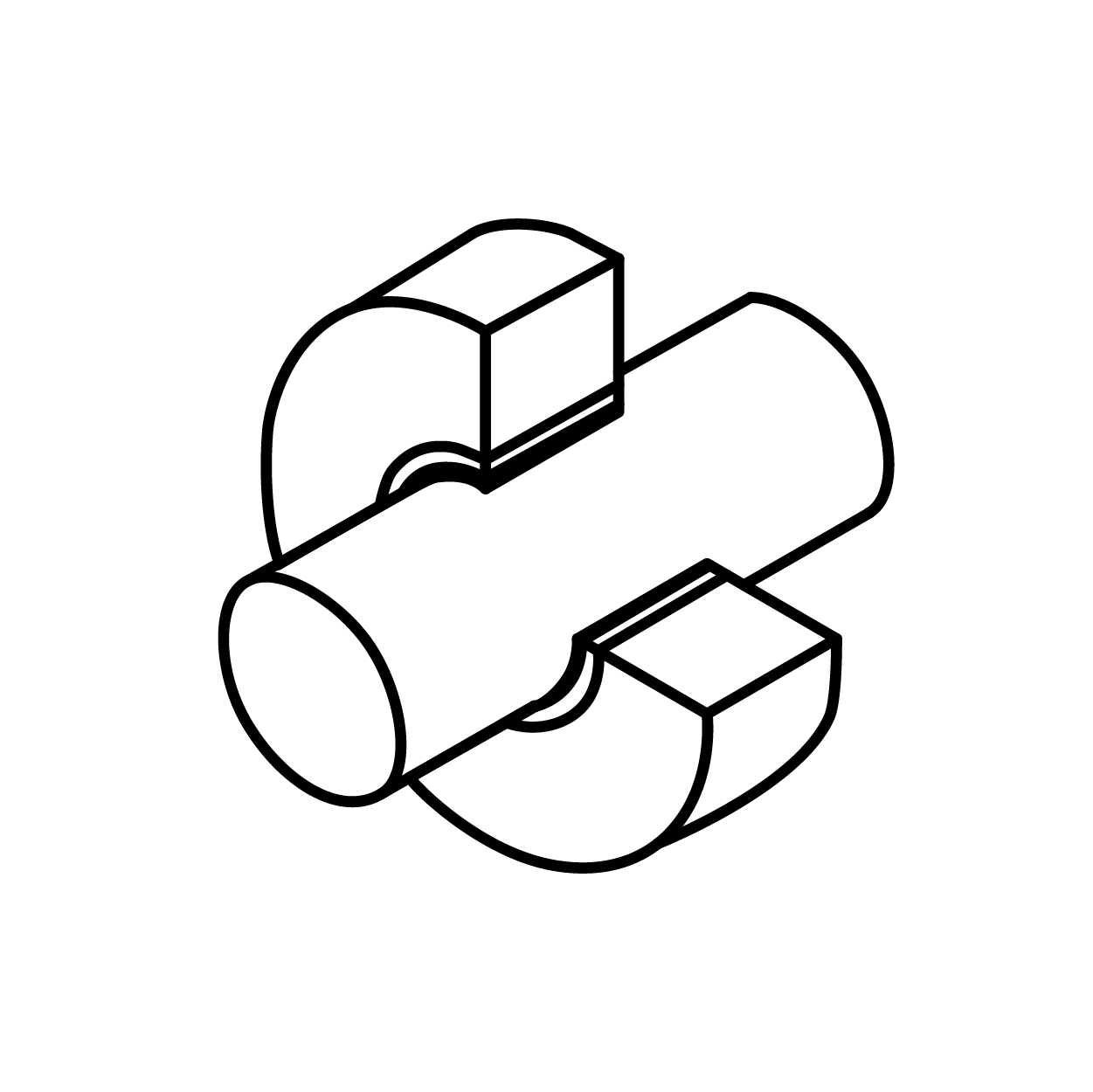 black and white line drawing showing a cutaway of a machine shaft inside a journal bearing