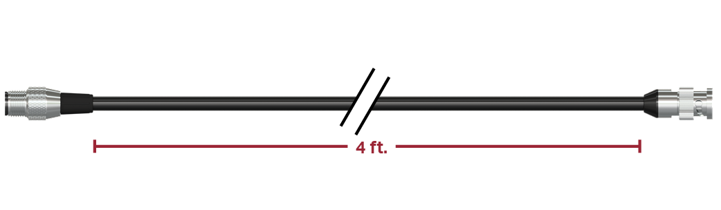 A render of CTC CB103-C576-004-F cable and connector assembly.