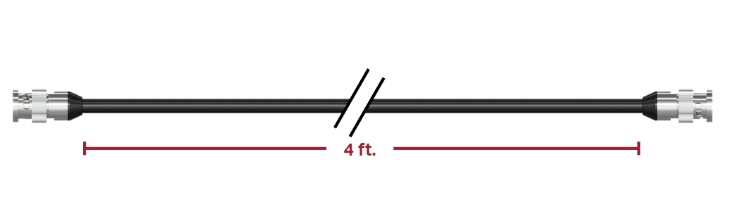 A render of CTC CB103-F-004-F cable and connector assembly.