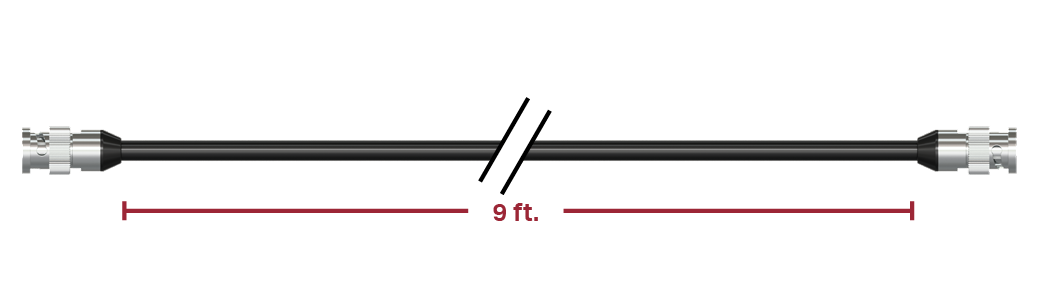 A render of CTC CB103-F-009-F cable and connector assembly.