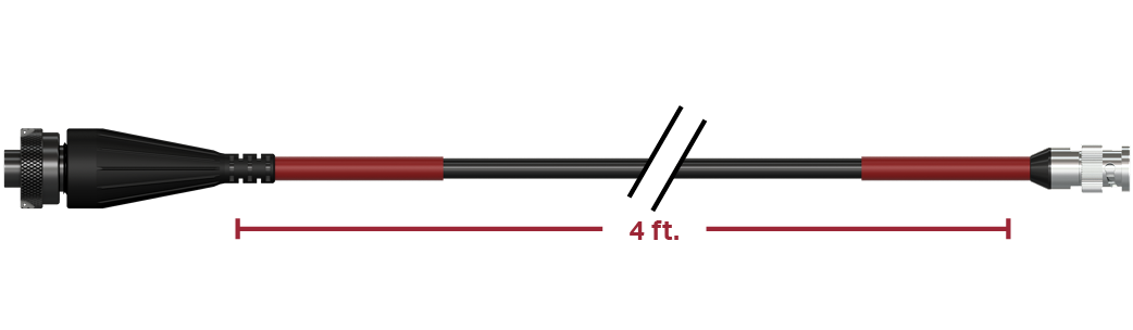 A render of CTC CB103-D2C-004-F-RR cable and connector assembly.