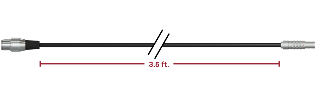 A render of CTC CB110-C566-003.5-C330 cable and connector assembly.