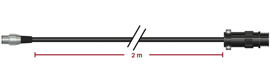 A render of CTC CB103-C563-002M-C613 cable and connector assembly