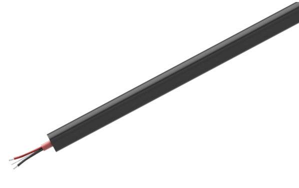 CTC's black hydraulic hose jacketed cable on a red jacketed cable and